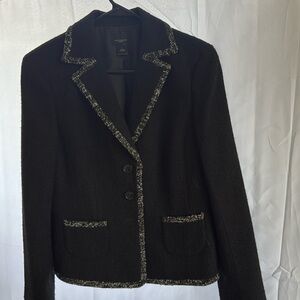 Ann Taylor Tweed Boucle Trimmed Blazer